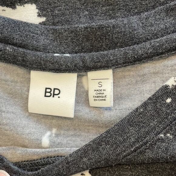 NEW BP. Charcoal Grey T-shirt Dress Nordstrom Artsy Retro 80s Paint Splatter - Picture 5 of 5